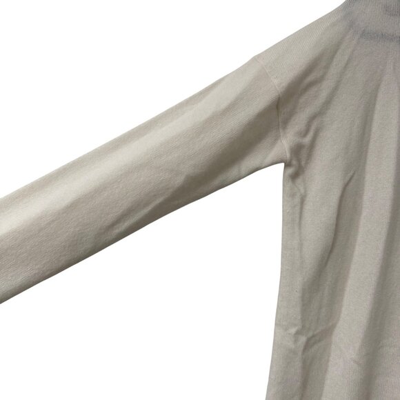 Theory Ivory Cashmere Crewneck Long Sleeve Side Slits Tunic Sweater Womens Small - Picture 3 of 5